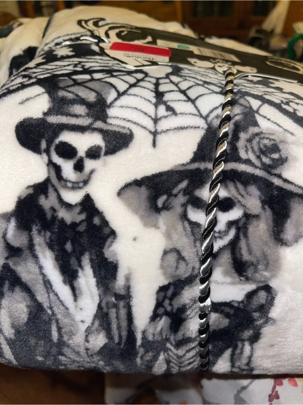 Bone Avenue Skeletons 💀 Plush Throw Blanket